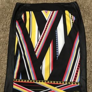 Geometric pencil skirt